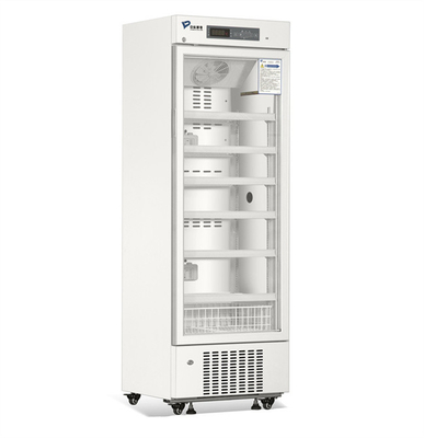 Refrigerador médico de la sola farmacia de cristal de la puerta de 2 a 8 grados para los 315 litros criogénicos vaccíneos