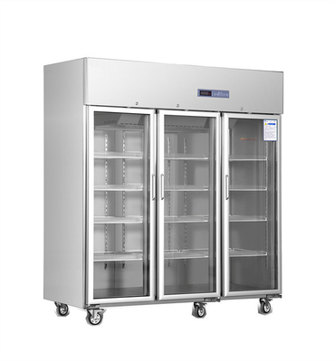 1500 refrigerador vaccíneo médico de la farmacia de cristal de la puerta del indicador digital tres del litro LED